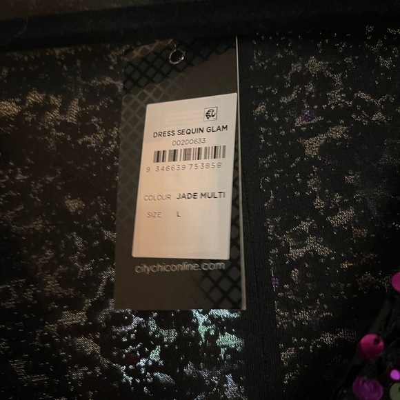 City Chic Sequin Plus Size Glam Dress in Purple NWT SIZE 20-SOLD OUT NWT - Picture 11 of 17